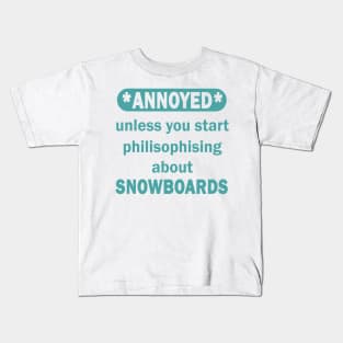 Snowboard Half Pipe Stunt Snow Ski Party Kids T-Shirt